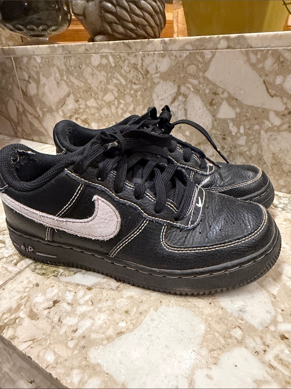Nike Kids Black Sneakers with White Swoosh